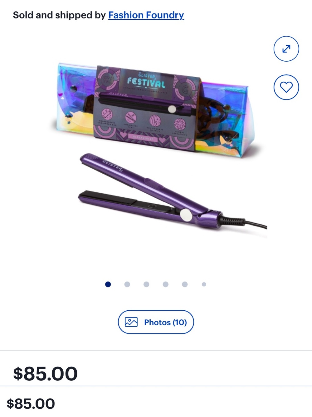 Glister Mini Hair Straightener - Purple
